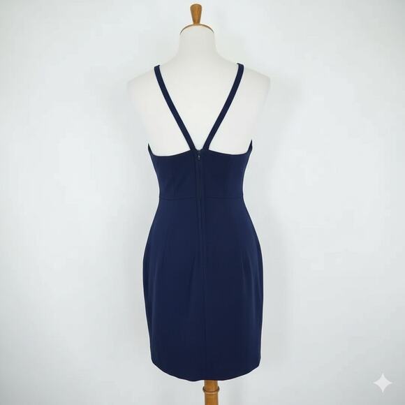 Jessica McClintock Gunne Sax Vtg Navy Mini Dress - Picture 6 of 8